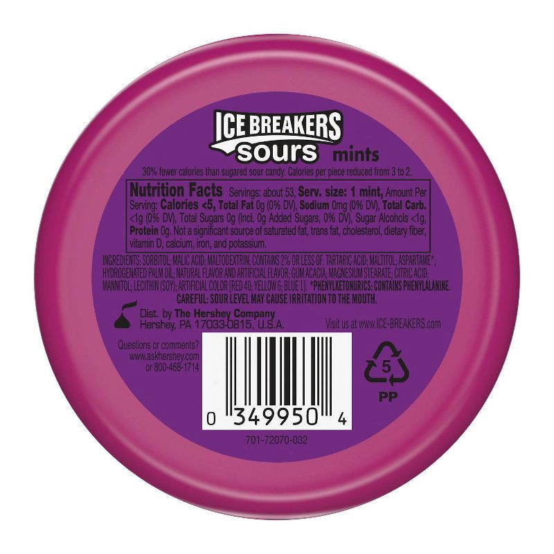 slide 2 of 2, Ice Breakers Sours Mixed Berry Sugar Free Mint Candies - 1.5oz, 1.5 oz