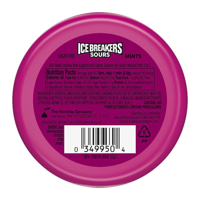 slide 4 of 7, Ice Breakers Sours Mixed Berry Sugar Free Mint Candies - 1.5oz, 1.5 oz