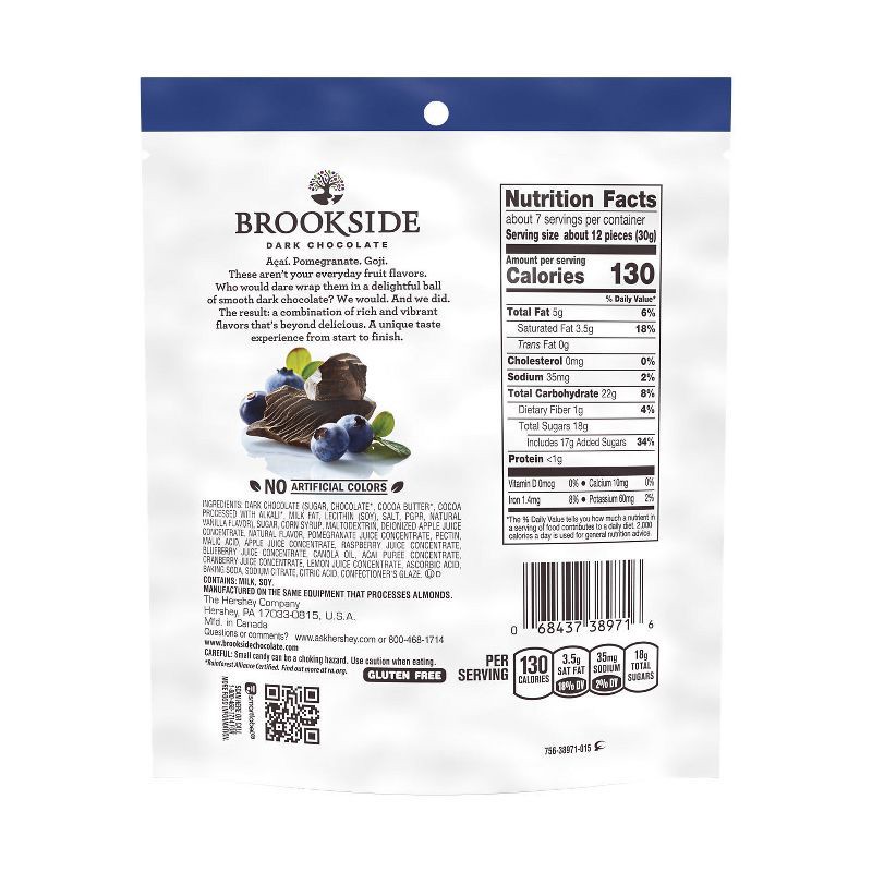 slide 4 of 7, Brookside Acai & Blueberry Flavors Dark Chocolate Candy - 7oz, 7 oz