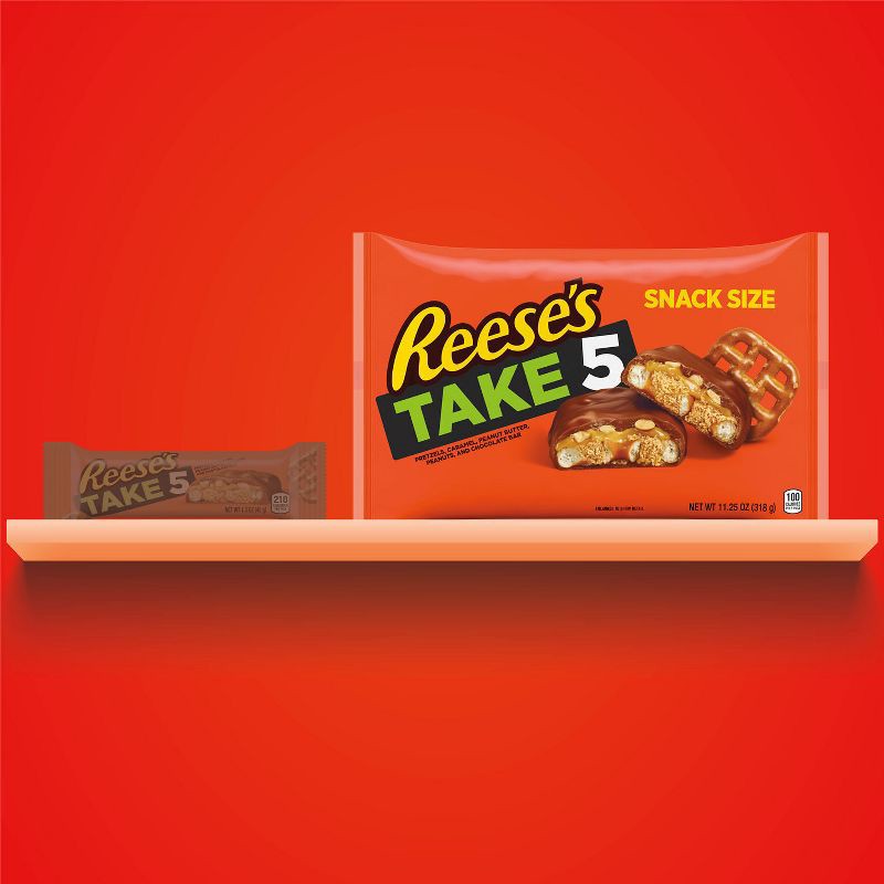 slide 7 of 7, Reese's Take 5 Pretzel, Caramel, Peanut Butter, Chocolate Snack Size Candy Bars - 11.25oz, 11.25 oz