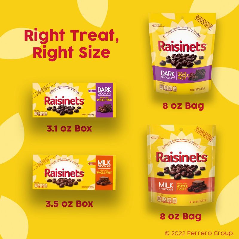 slide 5 of 8, Raisinets Milk Chocolate Covered Raisins Candy - 3.1oz, 3.1 oz