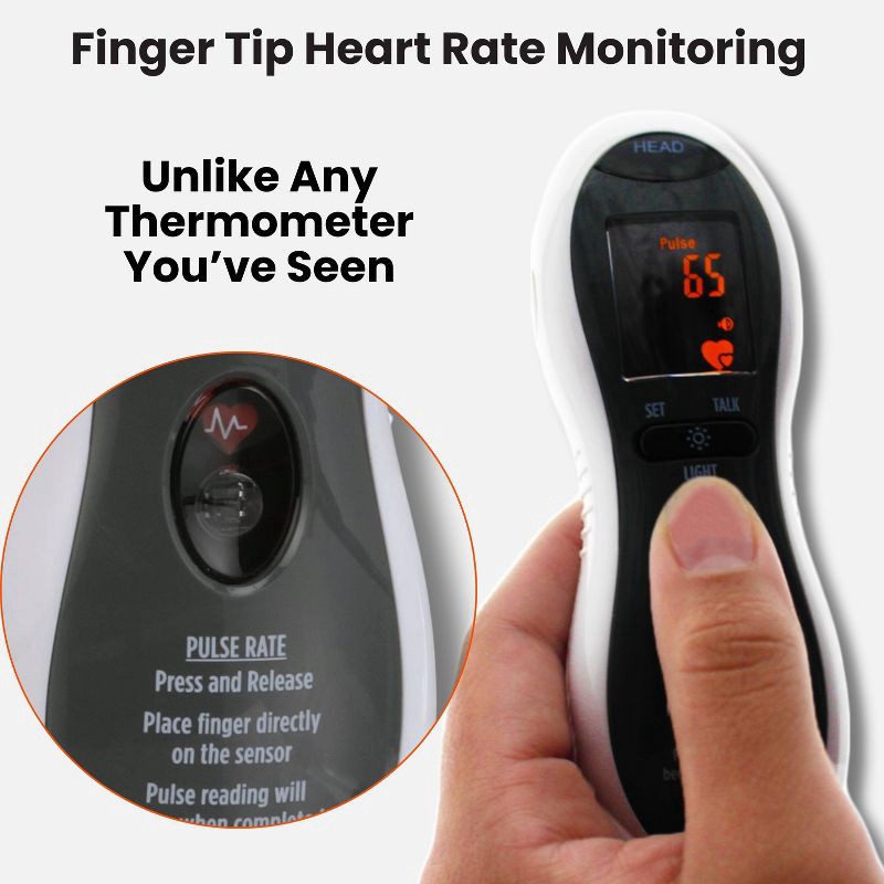 slide 4 of 7, MOBI Ultra Pulse Digital Thermometer Talking Ear and Forehead Temp with Soft Probe Tip for All Ages, 1 ct