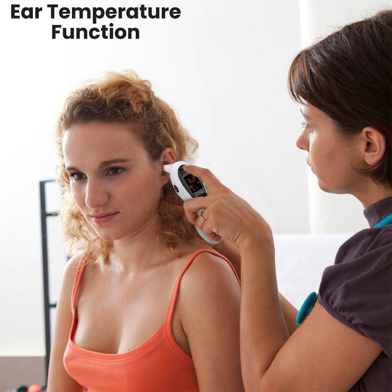 slide 5 of 7, MOBI Ultra Pulse Digital Thermometer Talking Ear and Forehead Temp with Soft Probe Tip for All Ages, 1 ct