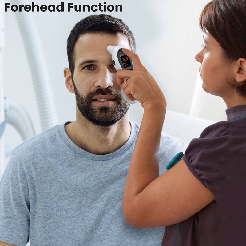 slide 6 of 7, MOBI Ultra Pulse Digital Thermometer Talking Ear and Forehead Temp with Soft Probe Tip for All Ages, 1 ct