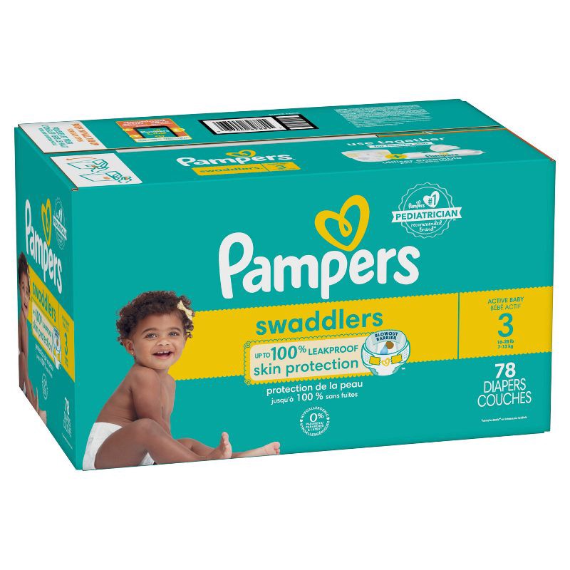 slide 15 of 16, Pampers Swaddlers Disposable Diapers - Size 3 - 78ct, 78 ct