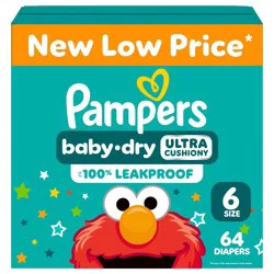 Pampers Baby Dry Diapers Super Pack - Size 6 - 64ct