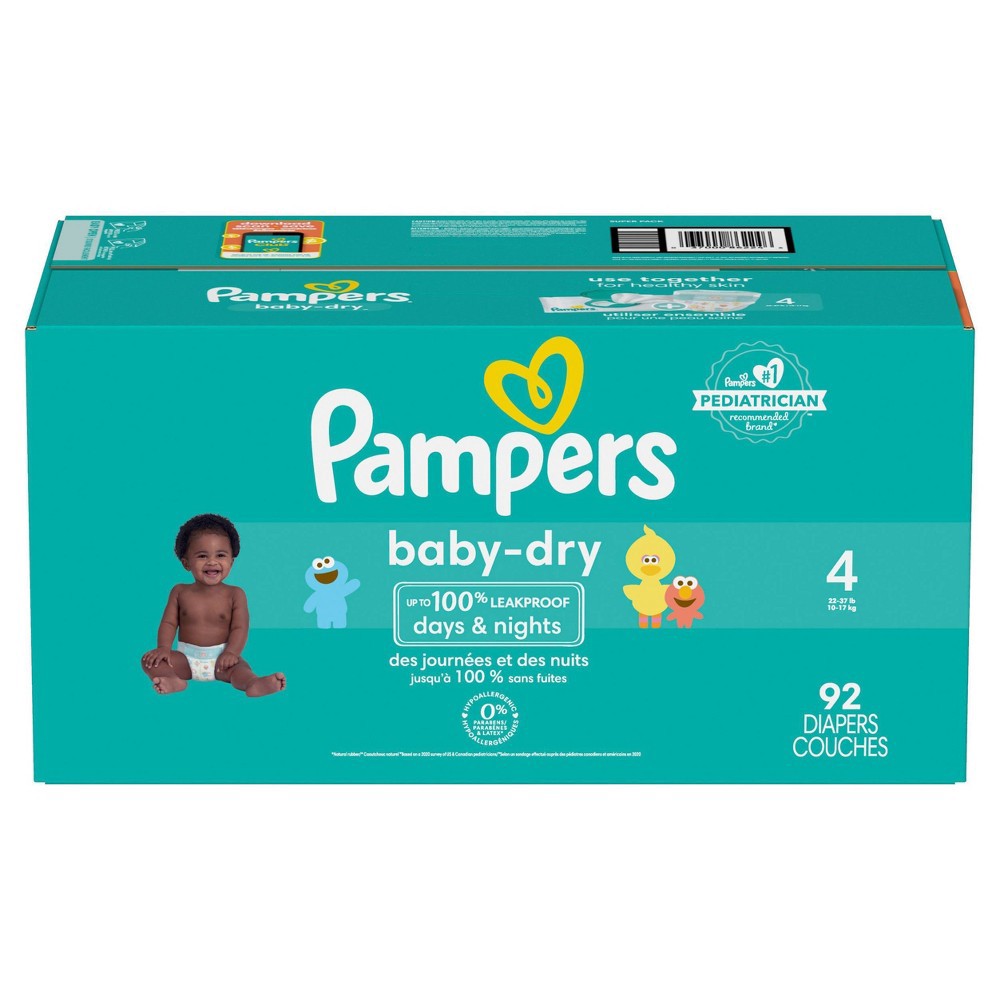 slide 7 of 9, Pampers Baby Dry Diapers Size 4 92 Count, 92 ct
