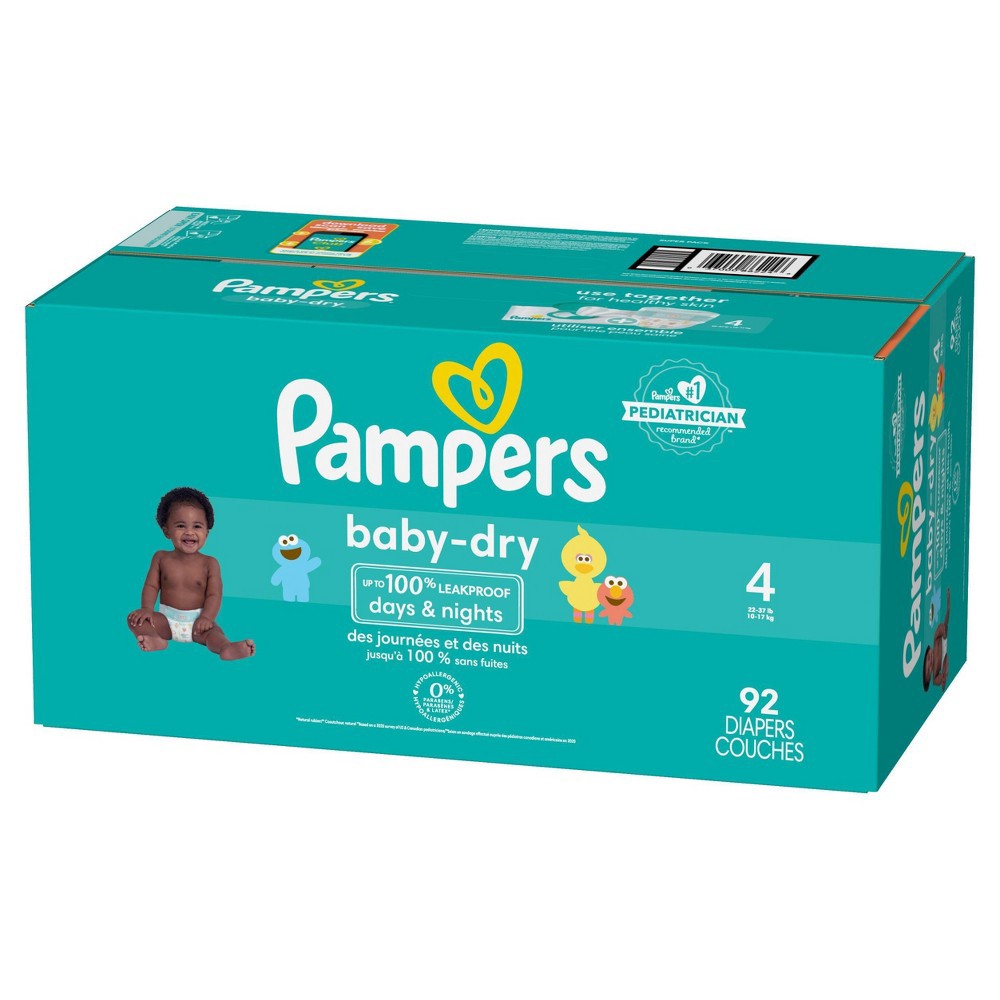 slide 8 of 9, Pampers Baby Dry Diapers Size 4 92 Count, 92 ct