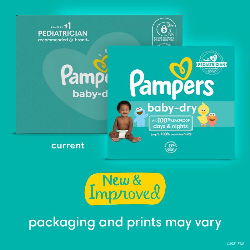 slide 2 of 10, Sesame Street Pampers Baby Dry Diapers - Size 2 - 112ct, 112 ct