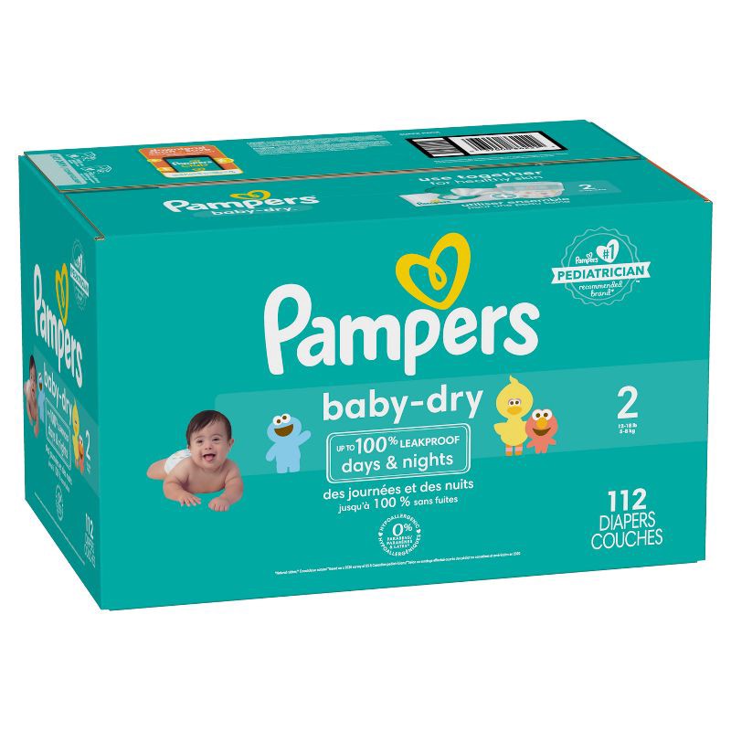 slide 9 of 10, Pampers Baby Dry Diapers - Size 2 - 112ct, 112 ct