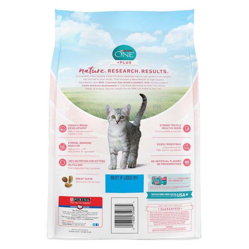 slide 3 of 8, Purina ONE Healthy Kitten Formula Natural Chicken Flavor Dry Cat Food - 3.5lbs, 3.5 lb