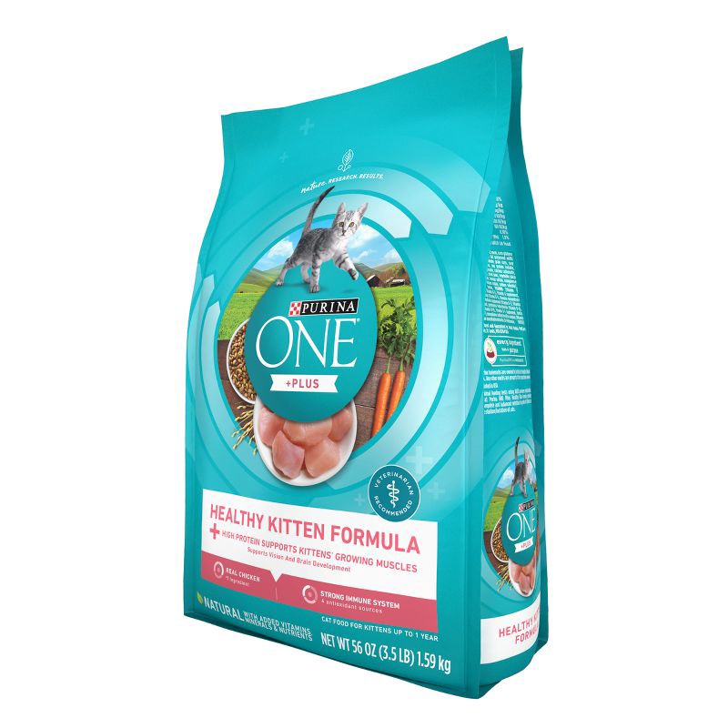 slide 6 of 8, Purina ONE Healthy Kitten Formula Natural Chicken Flavor Dry Cat Food - 3.5lbs, 3.5 lb
