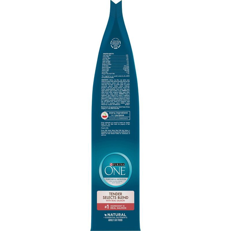 slide 7 of 8, Purina ONE Tender Selects Blend Natural Real Salmon & Fish Flavor Dry Cat Food - 7lbs, 7 lb