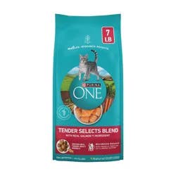 Purina ONE Tender Selects Blend Natural Real Salmon & Fish Flavor Dry Cat Food - 7lbs