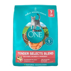 Purina ONE Tender Selects Blend Natural Real Salmon & Fish Flavor Dry Cat Food - 7lbs