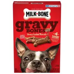 Milk-Bone Biscuits Gravy Bones with Beef, Chicken, Liver and Bacon Flavors Dog Treats - 19oz