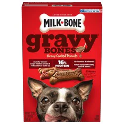 Milk-Bone Biscuits Gravy Bones with Beef, Chicken, Liver and Bacon Flavors Dog Treats - 19oz