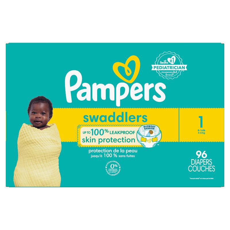 slide 12 of 14, Pampers Swaddlers Active Baby Diapers Super Pack - Size 1 - 96ct, 96 ct