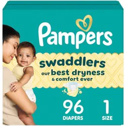 Pampers Swaddlers Sensitive Disposable Diapers - Size 1 - 96ct