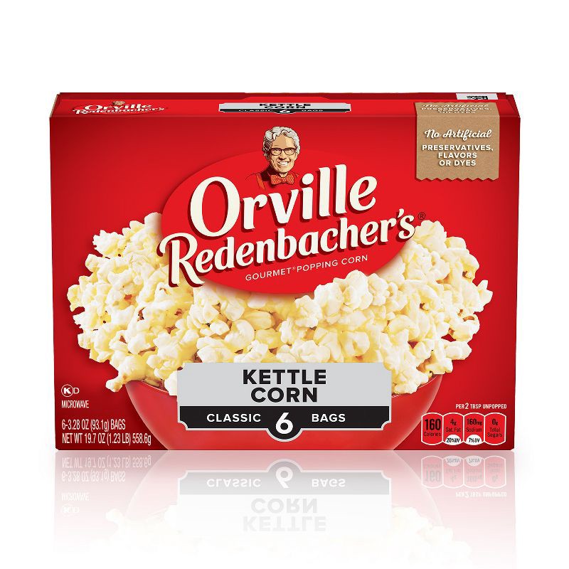 slide 1 of 6, Orville Redenbacher's Orville Redenbachers Kettle Corn Microwave Popcorn - 6ct, 6 ct