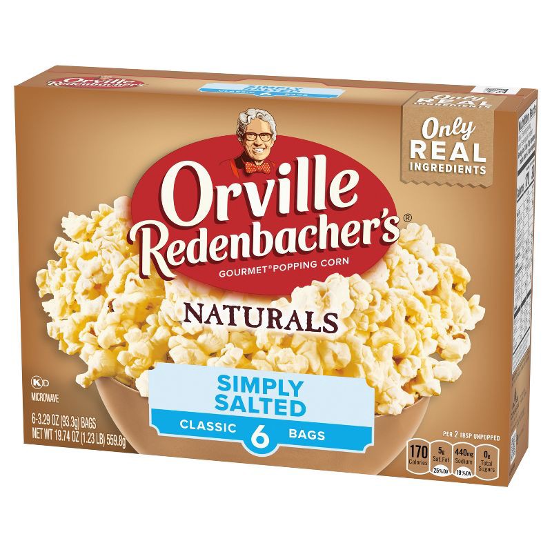 slide 3 of 6, Orville Redenbacher's Natural Simply Salted Microwave Popcorn - 6ct/19.74oz, 6 ct, 19.74 oz