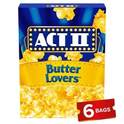 Act II Butter Lovers Microwave Popcorn - 6ct/16.5oz