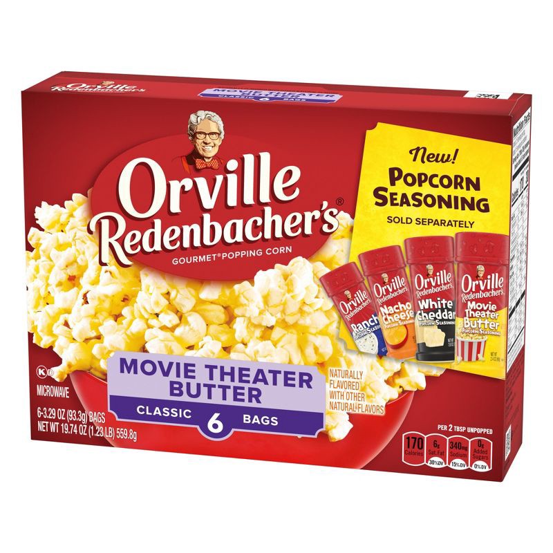 slide 3 of 5, Orville Redenbacher's Movie Theater Butter Microwave Popcorn - 19.74oz / 6ct, 19.74 oz, 6 ct
