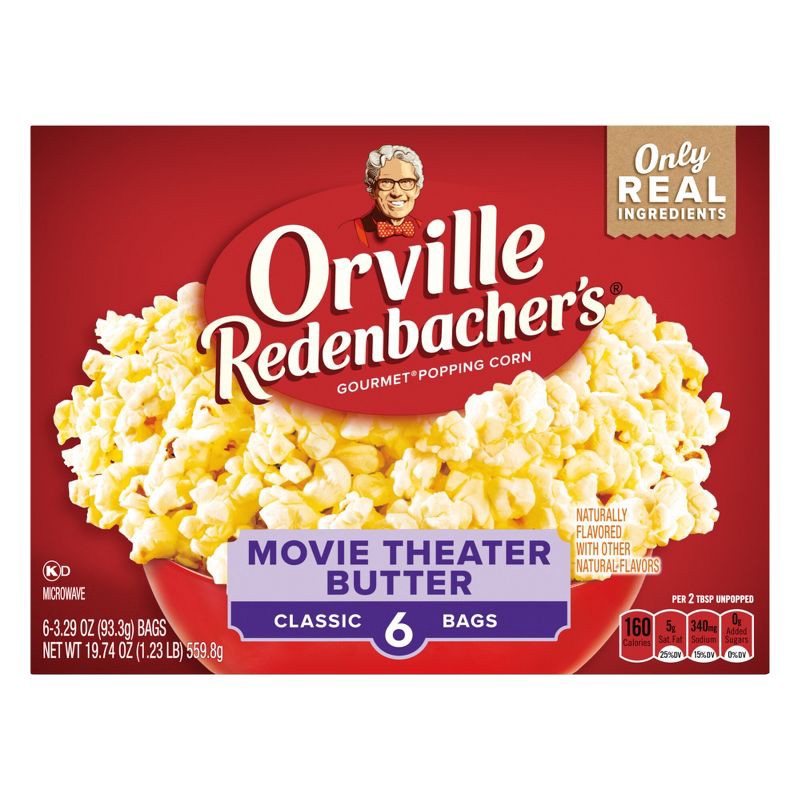 slide 1 of 7, Orville Redenbacher's Movie Theater Butter Microwave Popcorn - 19.74oz / 6ct, 19.74 oz, 6 ct