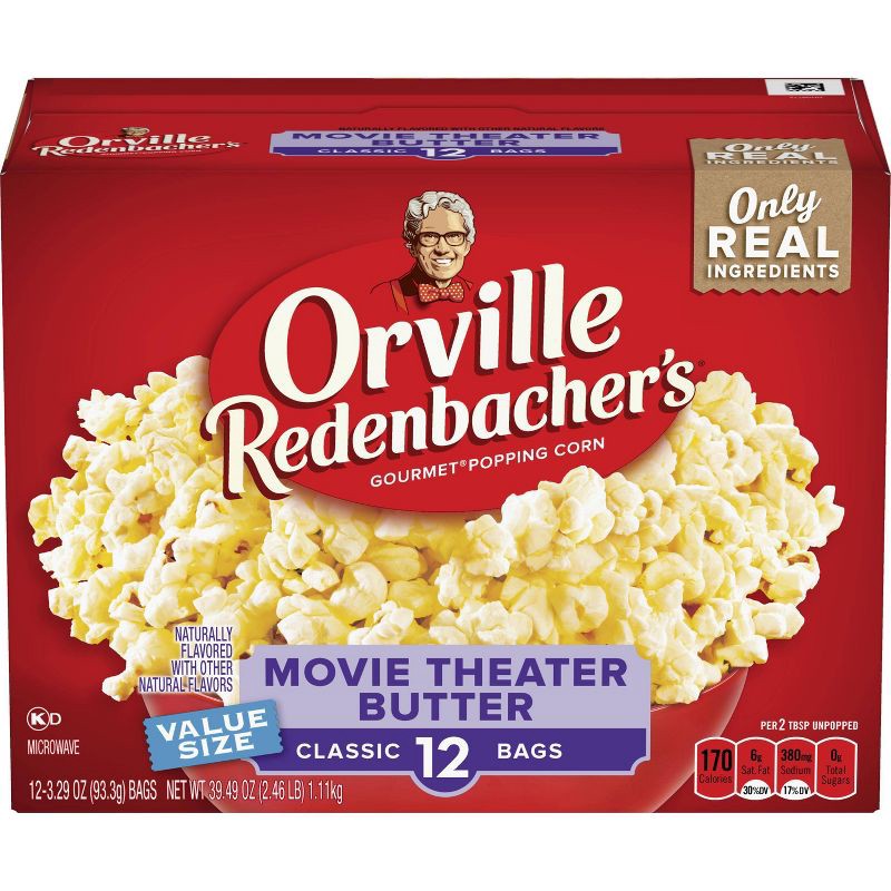 slide 1 of 6, Orville Redenbacher's Movie Theater Butter Microwave Popcorn - 12ct, 12 ct