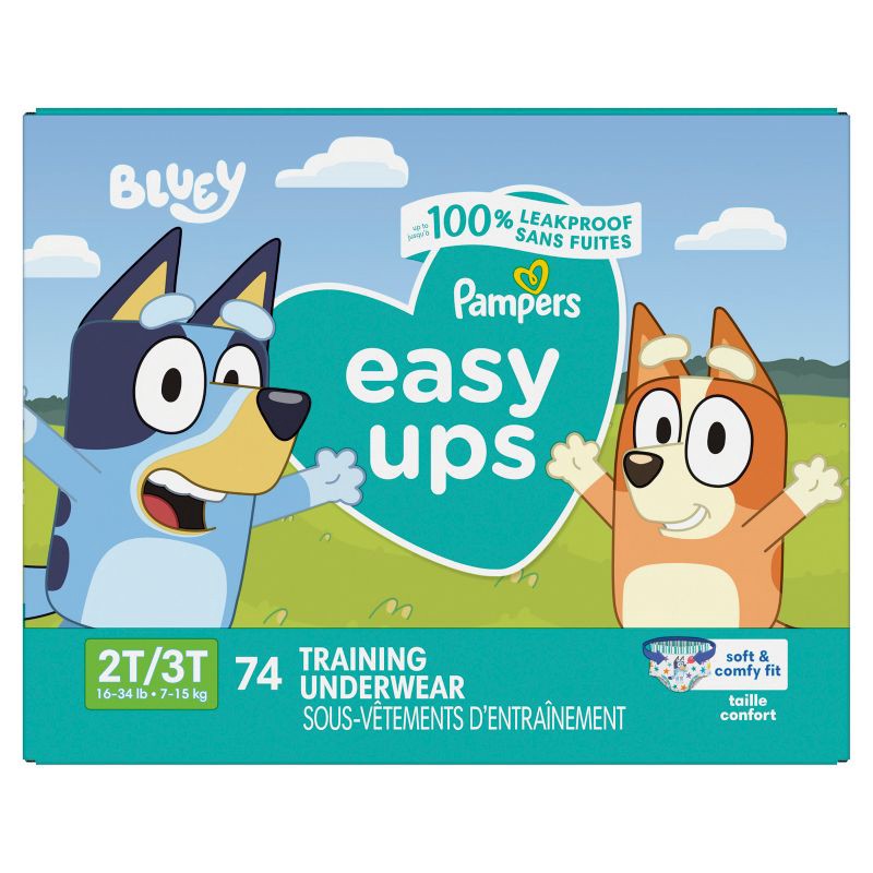 slide 12 of 15, Pampers Easy Ups Boys' Bluey Training Underwear - Size 2T-3T - 74ct, 74 ct
