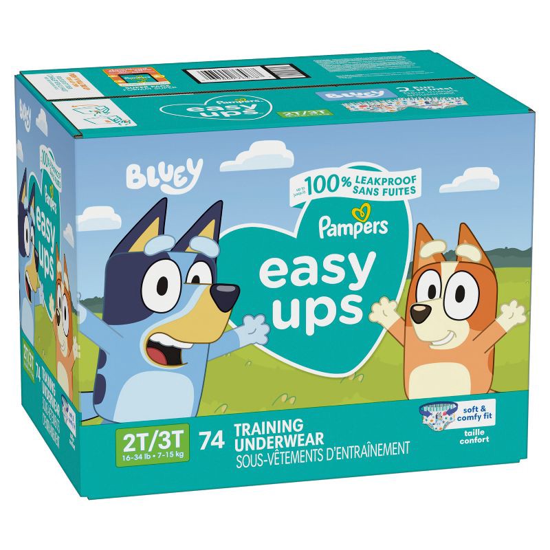 slide 13 of 15, Pampers Easy Ups Boys' Bluey Training Underwear - Size 2T-3T - 74ct, 74 ct