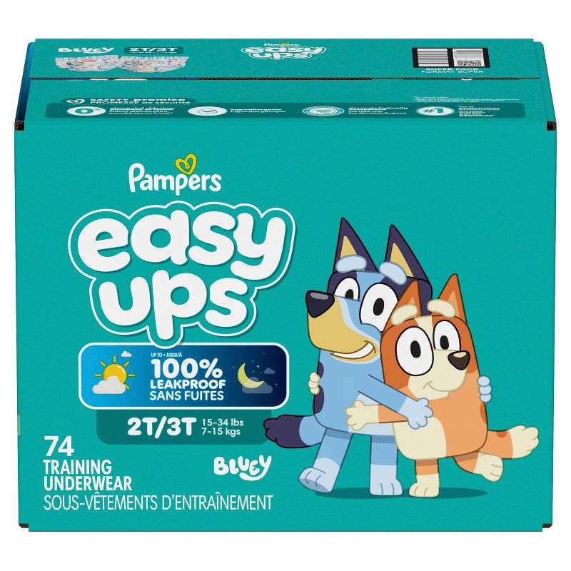 slide 13 of 16, Pampers Easy Ups Boys' Bluey Training Underwear - Size 2T-3T - 74ct, 74 ct