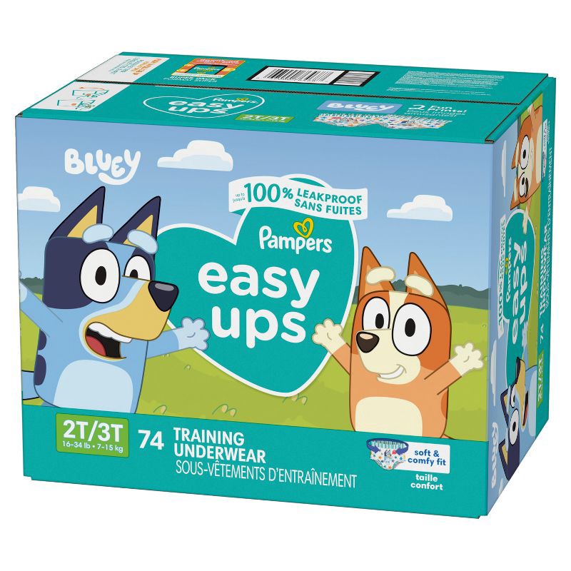 slide 14 of 15, Pampers Easy Ups Boys' Bluey Training Underwear - Size 2T-3T - 74ct, 74 ct