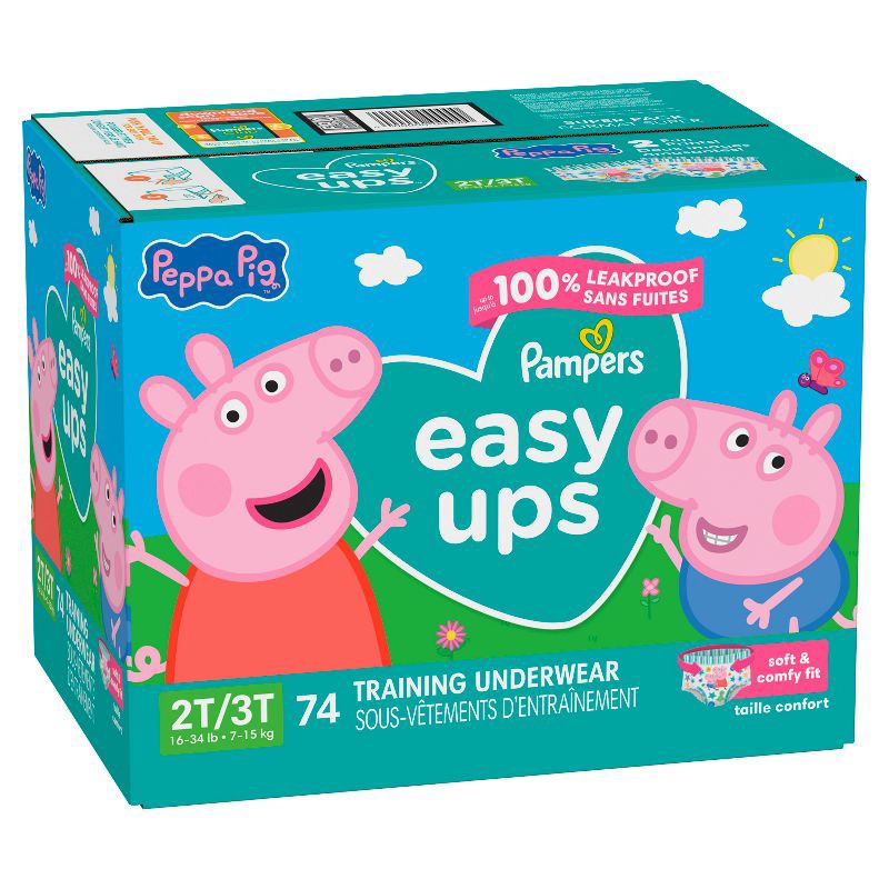 slide 13 of 14, Pampers Easy Ups Girls' Disposable Training Underwear - 2T-3T - 74ct, 74 ct