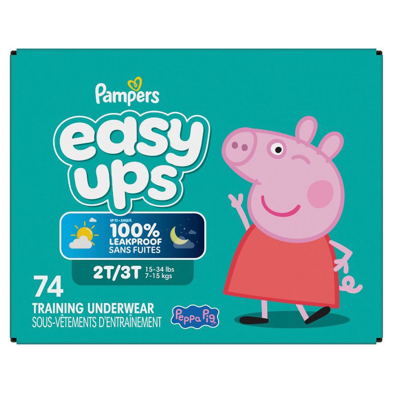 slide 14 of 16, Pampers Easy Ups Girls' Disposable Training Underwear - 2T-3T - 74ct: My Little Pony Design, Elastic Stretch Sides, 74 ct