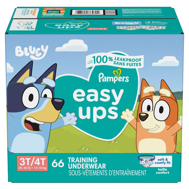 slide 15 of 15, Pampers Easy Ups Boys' Bluey Training Underwear - Size 3T-4T - 66ct, 66 ct