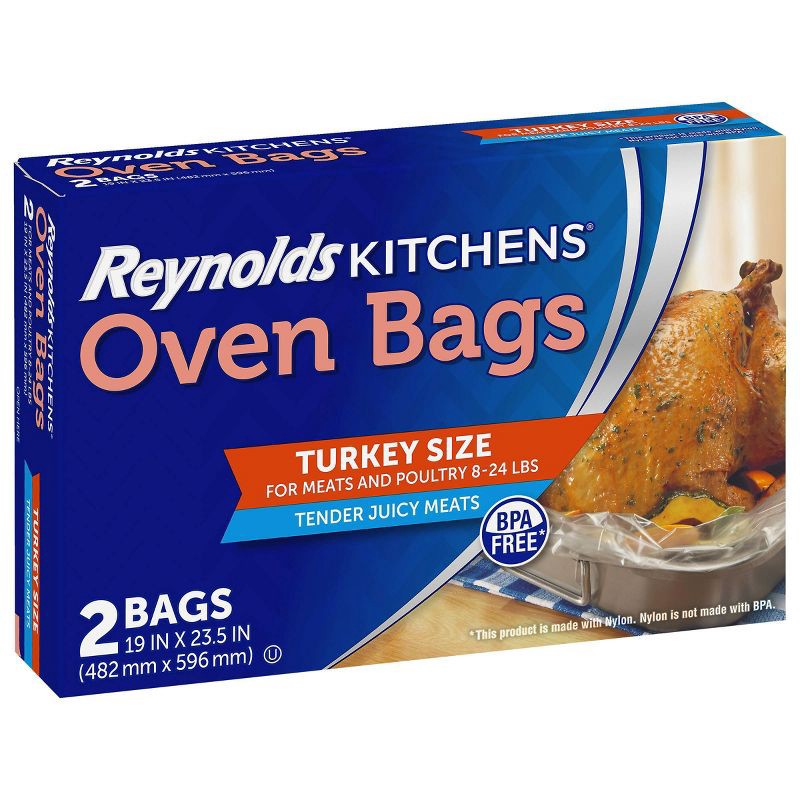 slide 2 of 10, Reynolds Kitchens Turkey Oven Bags - 2ct/6.2sq ft, 2 ct, 6.2sq ft