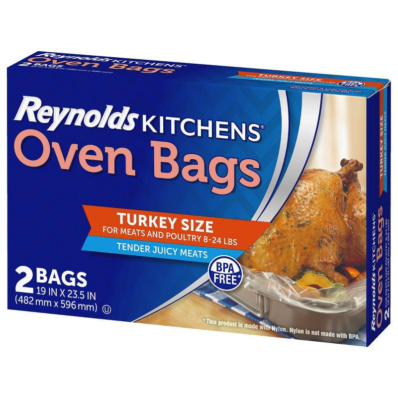 slide 3 of 10, Reynolds Kitchens Turkey Oven Bags - 2ct/6.2sq ft, 2 ct, 6.2sq ft
