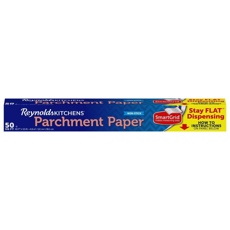 slide 1 of 8, Reynolds Kitchens Non-Stick Parchment Paper - 50 sq ft, 50 sq ft