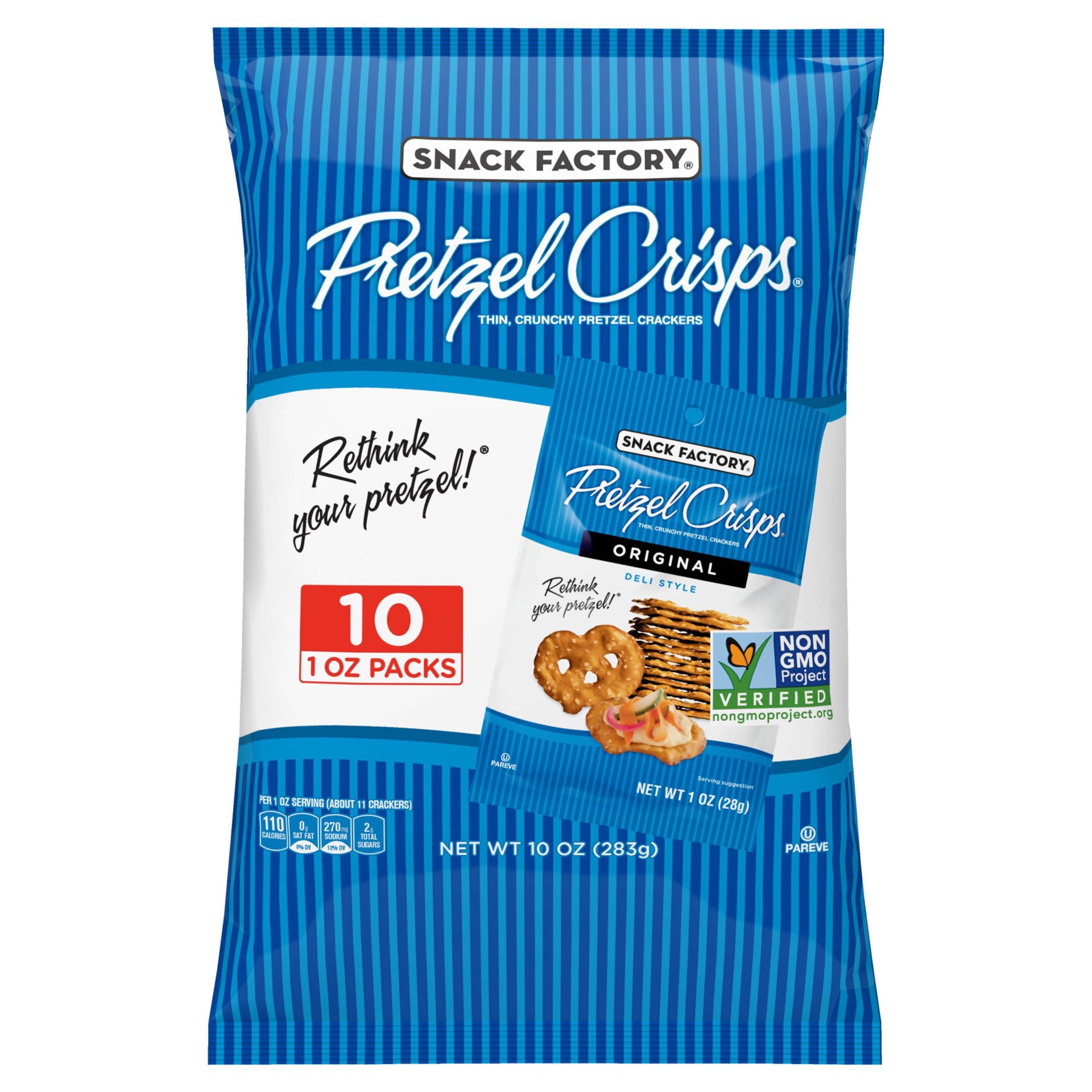 slide 1 of 9, Snack Factory Original Flavored Pretzel Crisps Crackers - 10oz/10pk, 10 ct; 10 oz