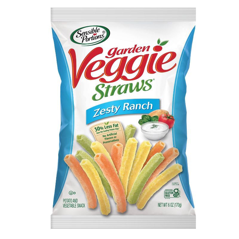 slide 1 of 7, Sensible Portions Zesty Ranch Garden Veggie Straws - 6oz, 6 oz