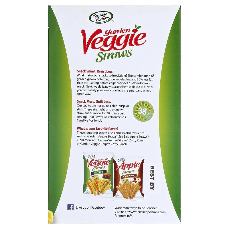 slide 2 of 7, Sensible Portions Garden Veggie Straws Sea Salt - 6ct, 6 ct