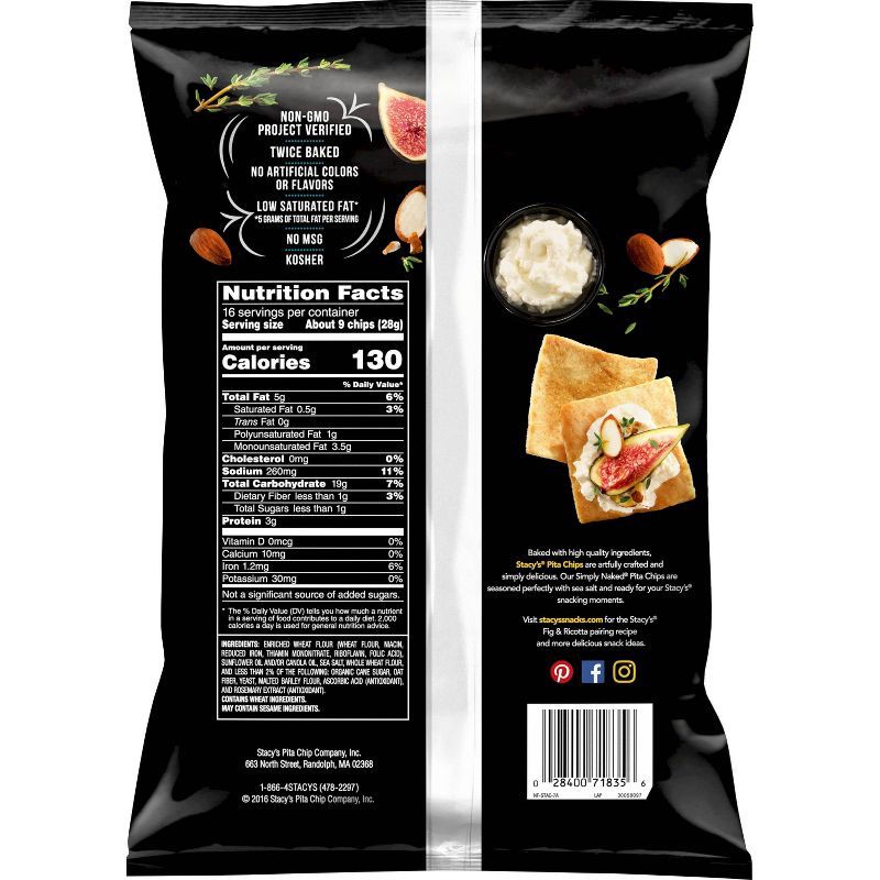 slide 4 of 4, Stacys Stacy's Simply Naked Pita Chips Sharing Size - 16oz, 16 oz