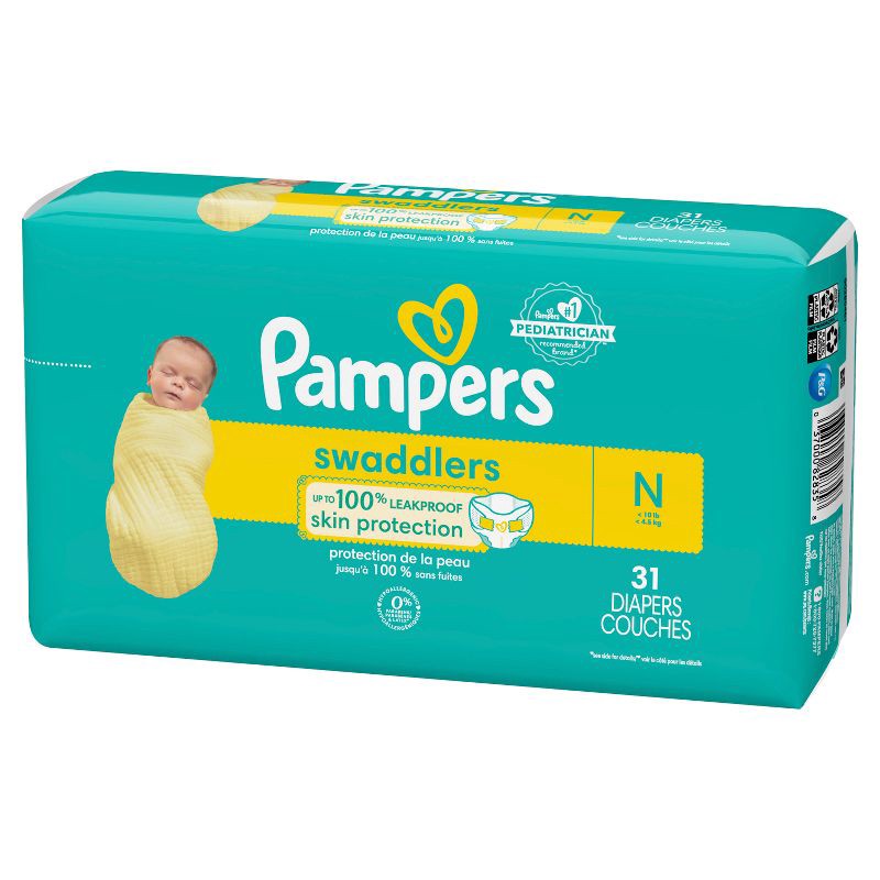 slide 13 of 15, Pampers Swaddlers Active Baby Newborn Diapers Size 0 - 31ct, 31 ct