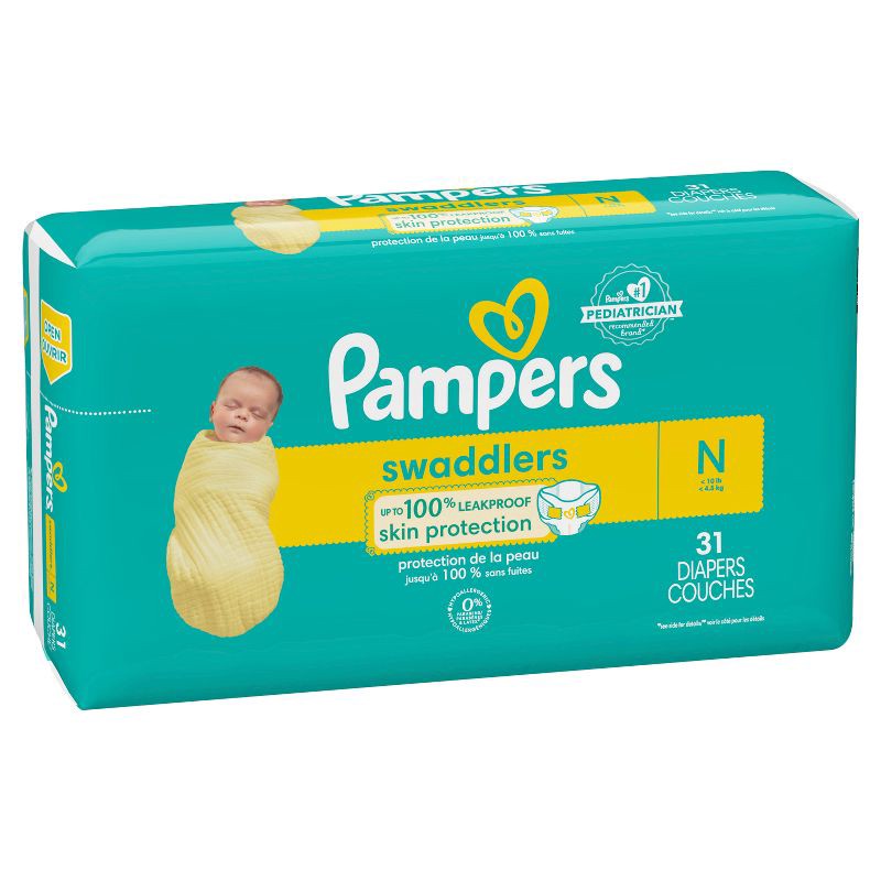 slide 14 of 15, Pampers Swaddlers Active Baby Newborn Diapers Size 0 - 31ct, 31 ct