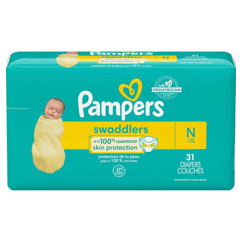 slide 15 of 15, Pampers Swaddlers Active Baby Newborn Diapers Size 0 - 31ct, 31 ct