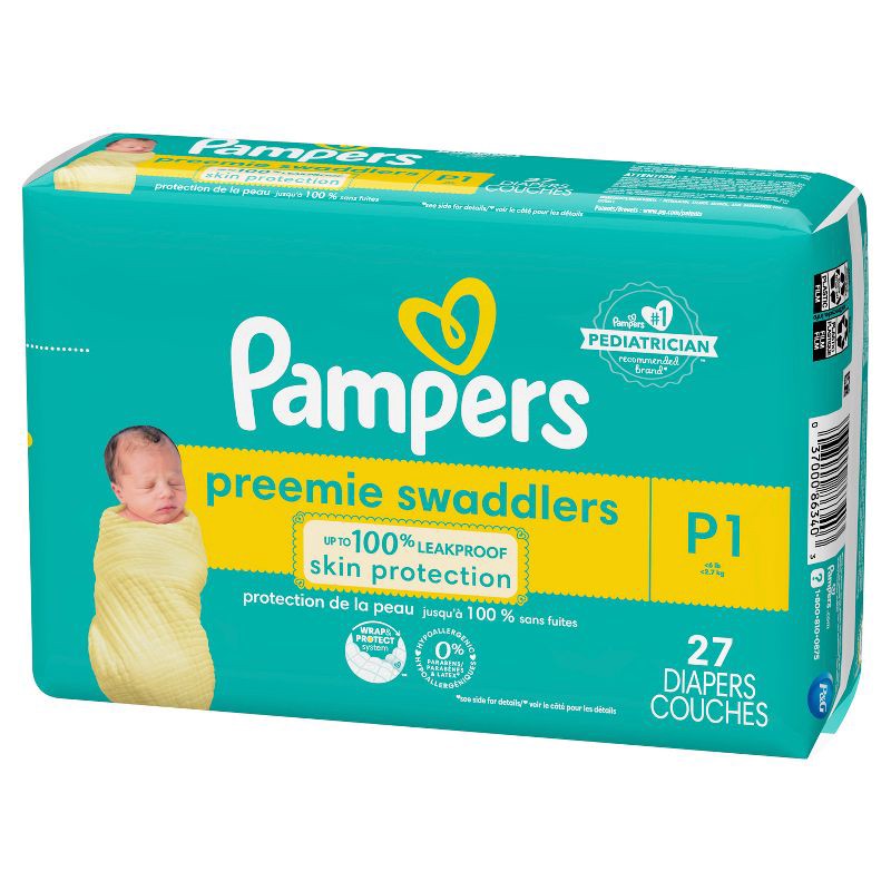 slide 10 of 12, Pampers Swaddlers Active Baby Diapers Jumbo Pack - Size Preemie - 27ct, 27 ct