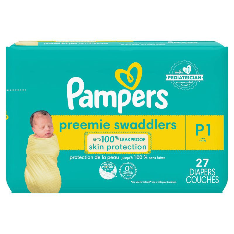 slide 11 of 12, Pampers Swaddlers Active Baby Diapers Jumbo Pack - Size Preemie - 27ct, 27 ct