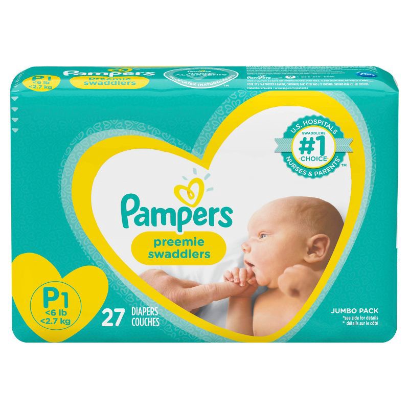 slide 1 of 12, Pampers Swaddlers Active Baby Diapers Jumbo Pack - Size Preemie - 27ct, 27 ct