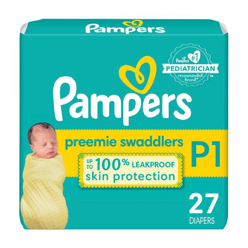 slide 1 of 12, Pampers Swaddlers Active Baby Diapers Jumbo Pack - Size Preemie - 27ct, 27 ct